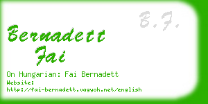 bernadett fai business card